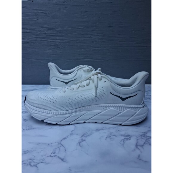 New Hoka Men's Arahi 7 Blanc de Blanc White Steel Wool Running Shoe Size 10 - Picture 4 of 7